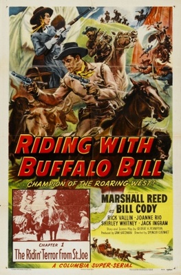 Riding with Buffalo Bill Wooden Framed Poster