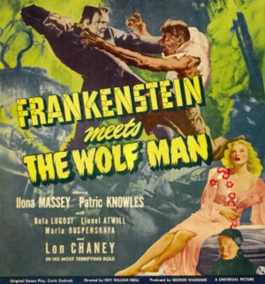Frankenstein Meets the Wolf Man Metal Framed Poster
