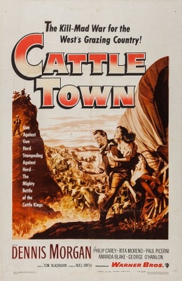 Cattle Town Wooden Framed Poster